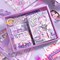 Scrapbook kit for Girls A6 Grid Kawaii notebooks Stationery Junk Journal Kit Scrapbooking Supplies kit Craft DIY Gift for Adult Teen Girl Cute Bullet Journal